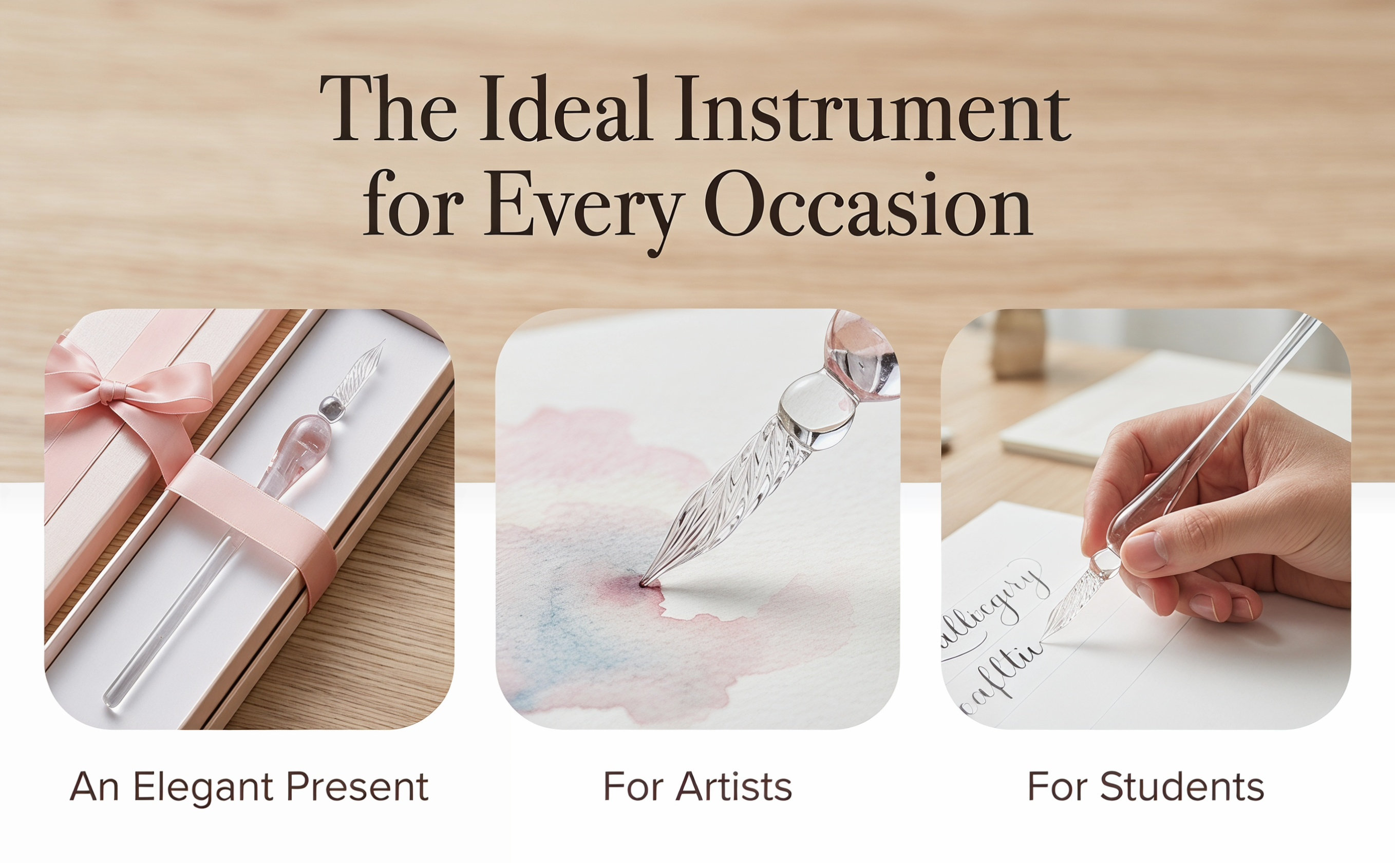 Writing Tools - Pena dengan Ujung Kaca untuk Kaligrafi,
