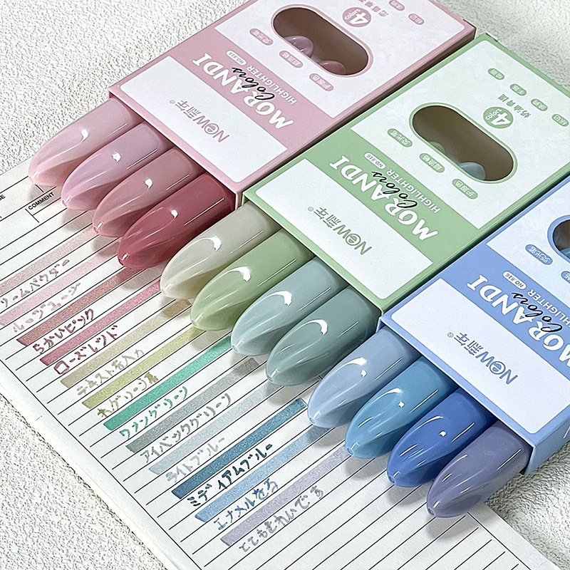 Pastel Highlighter Set Double Ended - 4 Buah Pena Penanda Warna Pastel