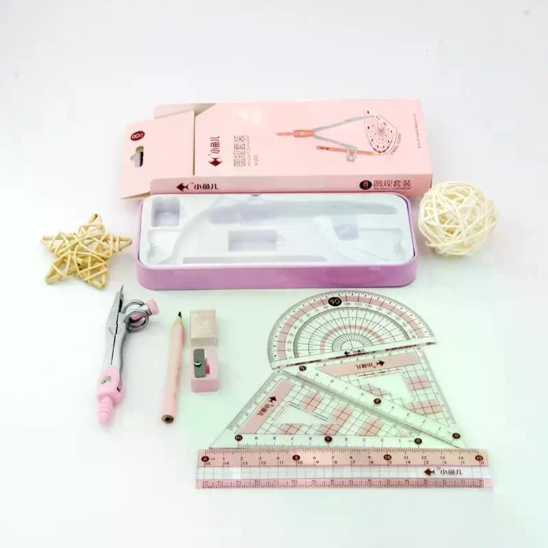 8 buah/set Alat Tulis Geometri - Math Geometry Set With Compass ulasan dan harga